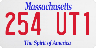 MA license plate 254UT1