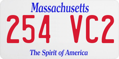 MA license plate 254VC2