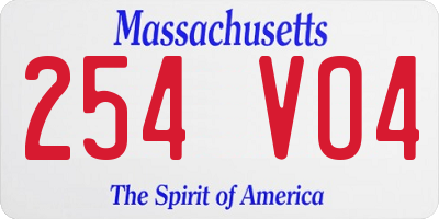 MA license plate 254VO4