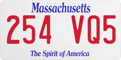 MA license plate 254VQ5