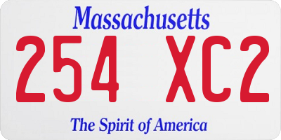 MA license plate 254XC2