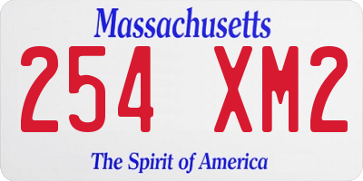 MA license plate 254XM2