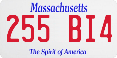 MA license plate 255BI4