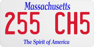 MA license plate 255CH5