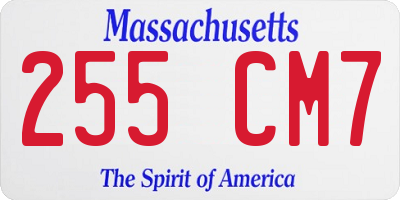 MA license plate 255CM7