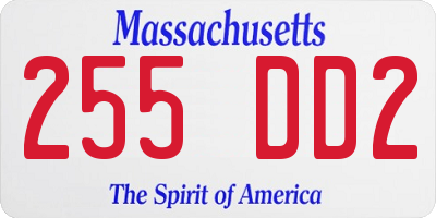 MA license plate 255DD2