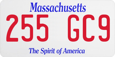 MA license plate 255GC9