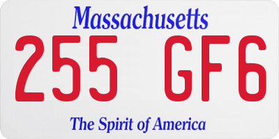 MA license plate 255GF6
