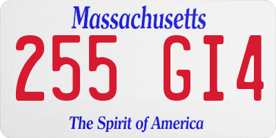 MA license plate 255GI4