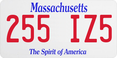 MA license plate 255IZ5