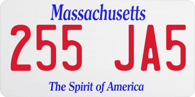 MA license plate 255JA5