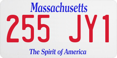MA license plate 255JY1