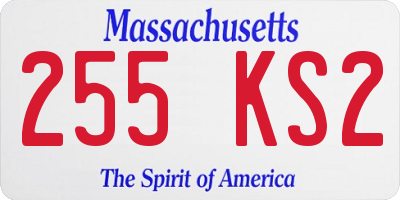 MA license plate 255KS2