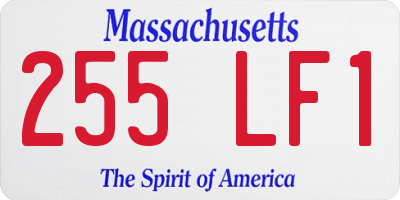 MA license plate 255LF1