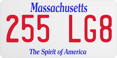 MA license plate 255LG8