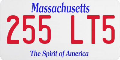 MA license plate 255LT5
