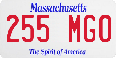 MA license plate 255MG0