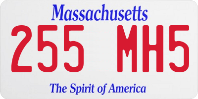 MA license plate 255MH5