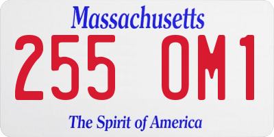 MA license plate 255OM1