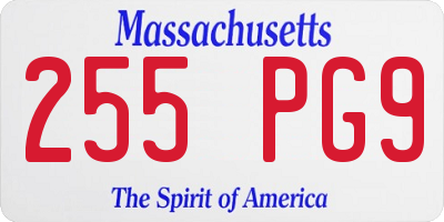 MA license plate 255PG9