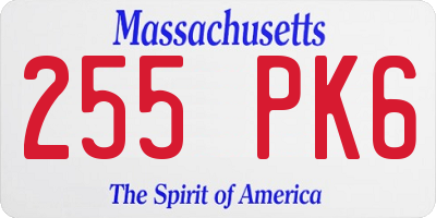 MA license plate 255PK6