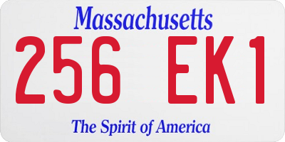 MA license plate 256EK1