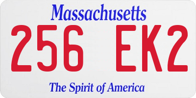 MA license plate 256EK2