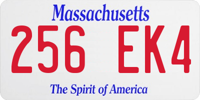MA license plate 256EK4