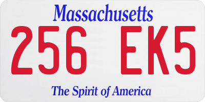 MA license plate 256EK5