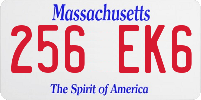 MA license plate 256EK6
