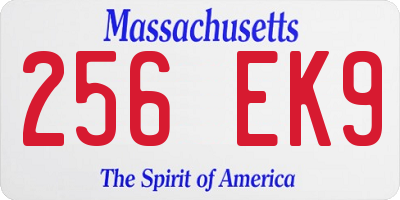 MA license plate 256EK9