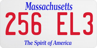 MA license plate 256EL3