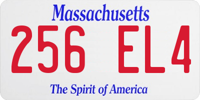 MA license plate 256EL4