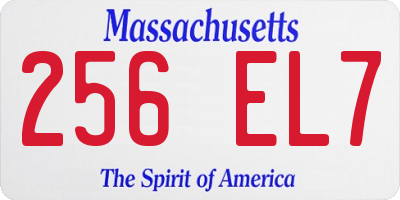 MA license plate 256EL7