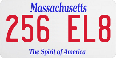 MA license plate 256EL8