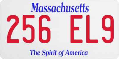 MA license plate 256EL9