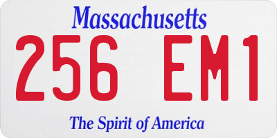 MA license plate 256EM1