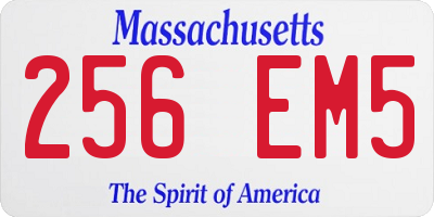 MA license plate 256EM5