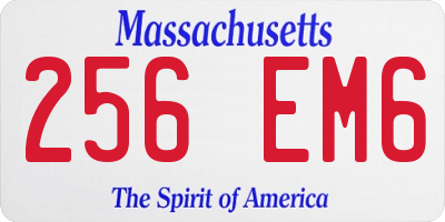 MA license plate 256EM6
