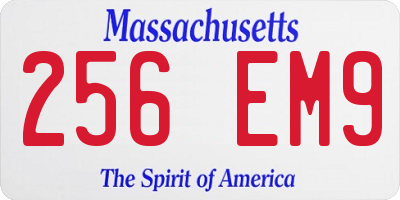 MA license plate 256EM9
