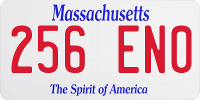 MA license plate 256EN0