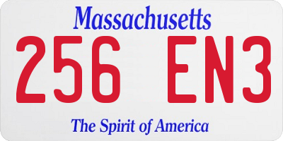MA license plate 256EN3