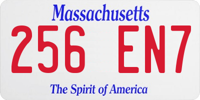 MA license plate 256EN7