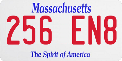 MA license plate 256EN8