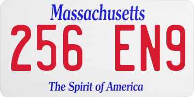 MA license plate 256EN9