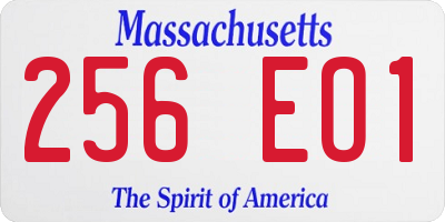 MA license plate 256EO1