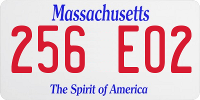 MA license plate 256EO2