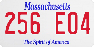 MA license plate 256EO4