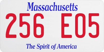 MA license plate 256EO5