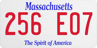 MA license plate 256EO7